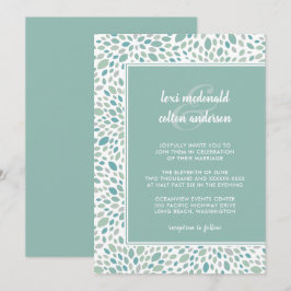 Invitación Boda de Moda floral abstrata verde
