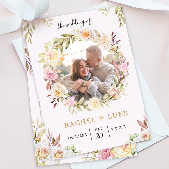 Invitación Boda de Moda floral de Champagne (Subido por el creador)