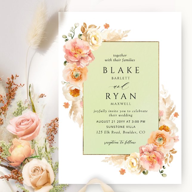 Invitación Boda de Moda floral verde I (Subido por el creador)