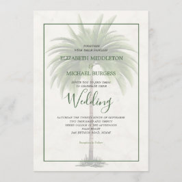 Invitación Boda de Moda formal verde elegante de árbol de pal