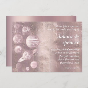 Invitación Boda de Moda geek   Planetas rosados Dusty Mauve R