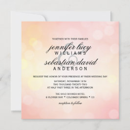 Invitación Boda de Moda ligera de Bokeh rosa de lujo