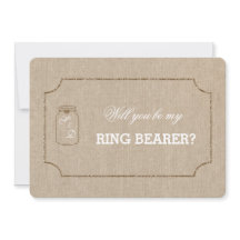 Boda de moda Mason Jar Linen Canvas RING BEARER