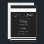 Invitación Boda de Moda mínima en blanco y negro<br><div class="desc">Personalizar esta elegante invitación para cualquier evento.</div>