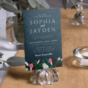 Invitación Boda de Moda mínima moderna verde esmeralda de coc