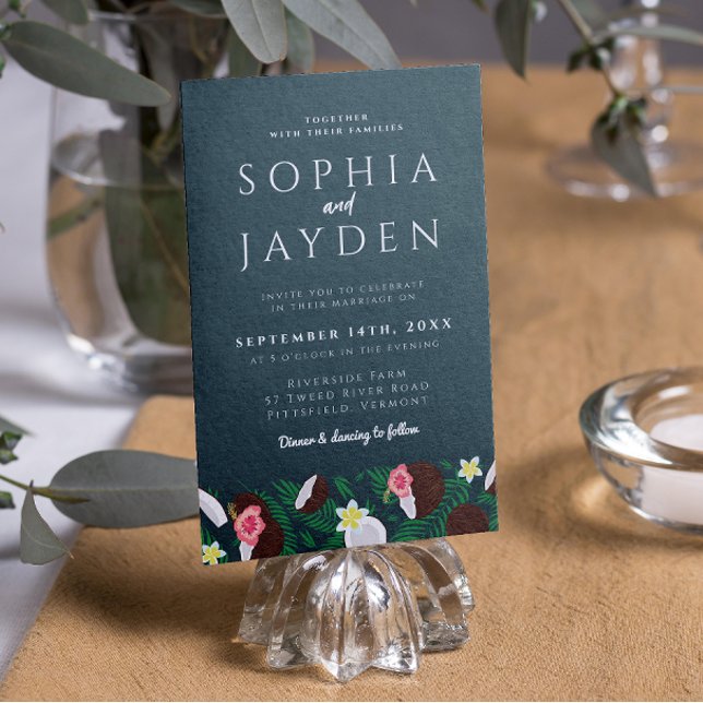Invitación Boda de Moda mínima moderna verde esmeralda de coc (Subido por el creador)
