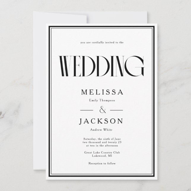 Invitación Boda de Moda minimalista (Anverso)
