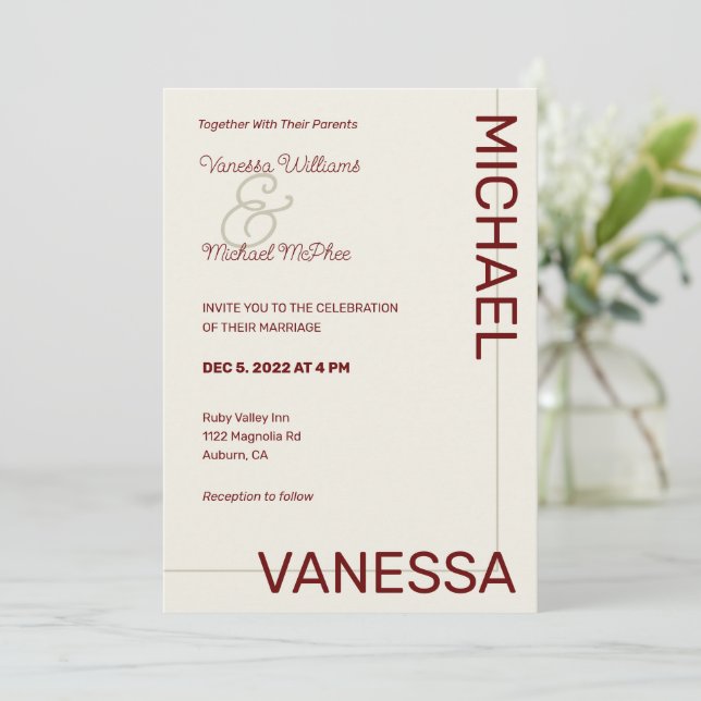 Invitación Boda de Moda moderna (Anverso de pie)