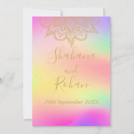 Invitación Boda de Moda moderna de color dorado indio 