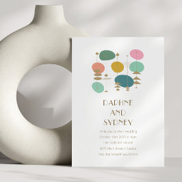 Invitación Boda de Moda moderna de mediados de siglo