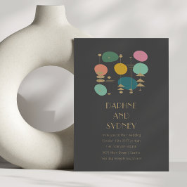 Invitación Boda de Moda moderna de mediados del siglo XX atóm