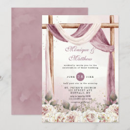 Invitación Boda de moda Purple White Canopy Florals