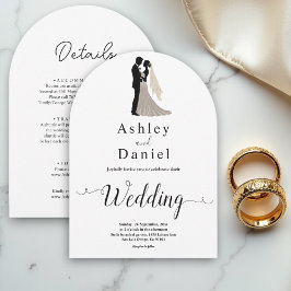 Invitación Boda de Moda romántica moderna en blanco y negro