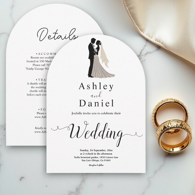 Invitación Boda de Moda romántica moderna en blanco y negro (Subido por el creador)