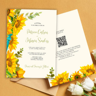 Invitación Boda de moda rústico de verano en un QR a RSVP