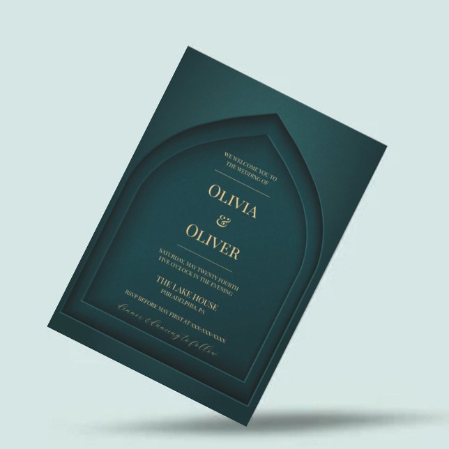 Invitación boda de moda verde minimalista (Subido por el creador)