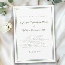 Boda de Moda verde Sage Minimalista moderno simple