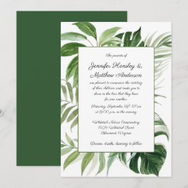 Invitación Boda de Modernas Plantas Tropicales |