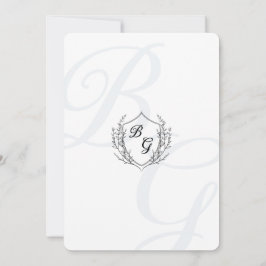Invitación Boda de monograma clásico de Escudo de cosecha fin