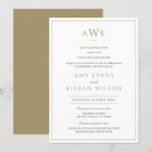 Boda de Monograma Clásico Romántico Elegante Oro