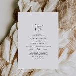 Invitación Boda de monograma con guión elegante<br><div class="desc">Esta elegante invitación a una boda con un guión monograma es perfecta para un simple boda. El diseño minimalista en blanco y negro presenta una elegante tipografía romántica con un estilo moderno de cristal. Personalizable de cualquier color. Mantenga el diseño minimalista y elegante, como está, o lo personalice añadiendo sus...</div>