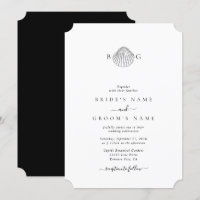Boda de monograma de almejas minimalistas