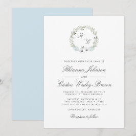 Invitación Boda de Monograma de Anemona Vintage