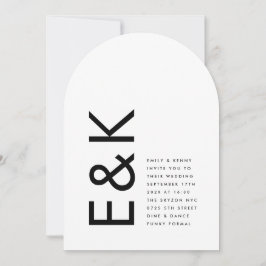 Invitación Boda de monograma de arco ultramoderno