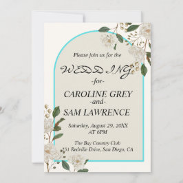 Invitación Boda de Monograma de caligrafía elegante