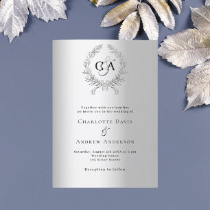 Invitación Boda de monograma de corteza dorada