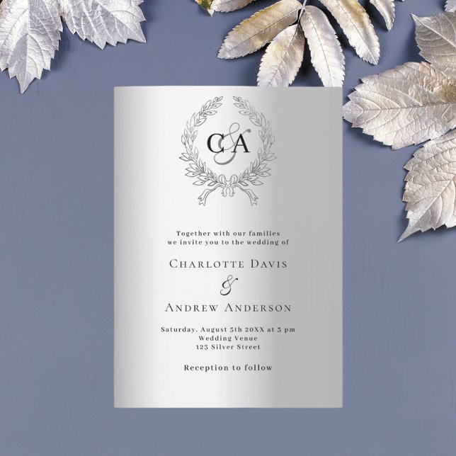 Invitación Boda de monograma de corteza dorada (Subido por el creador)