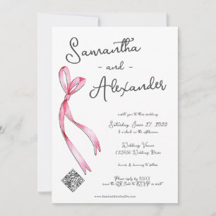 Invitación Boda de Monograma de Cuqueta Whimsical Bow Glam
