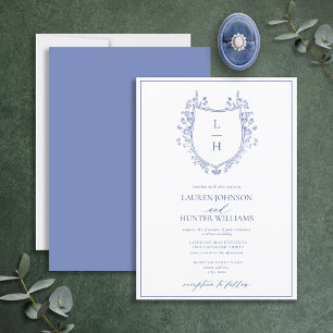 Invitación Boda de Monograma de Flor Silvestre Clásico