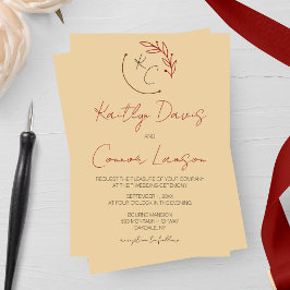 Invitación Boda de Monograma de Hoja Chic Moderno