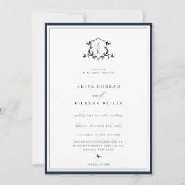 Invitación Boda de Monograma de la Armada de Vines sin Tiempo