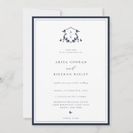 Invitación Boda de Monograma de la Armada de Vines sin Tiempo