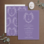 Invitación Boda de Monograma de Lavanda Clásica<br><div class="desc">¿Estás buscando un giro moderno en una invitación clásica a la boda? No busque más y venga nuestra invitación a la boda Escudo con el Monograma de Lavanda Clásico. Esta bonita invitación está diseñada con un escudo de dibujos a mano adornado con flores silvestres y mariposas. Incluye las iniciales de...</div>
