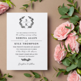Invitación Boda de Monograma de León de Tipografía Negra