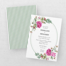 Boda de Monograma de Peonía Rosa Floral Elegante