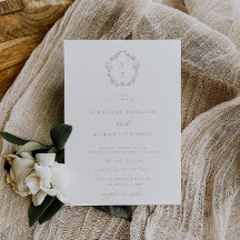 Boda de monograma de Regency Era Escudo Beige