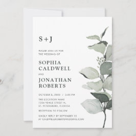 Invitación Boda de Monograma del sitio web RSVP Eucalyptus Sa