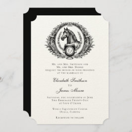 Invitación Boda de Monograma Ecuestre Formal Escudo