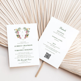 Invitación Boda de Monograma Floral Tropical