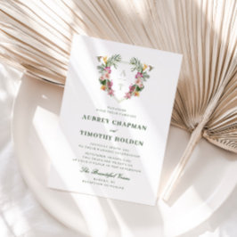 Invitación Boda de Monograma Floral Tropical