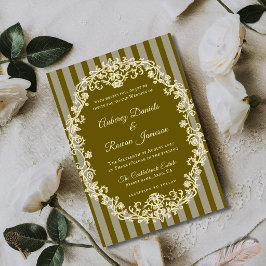 Invitación Boda de Monograma Floral Vintage Romántico