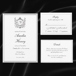 Invitación Boda de Monograma Formal Regal Classic