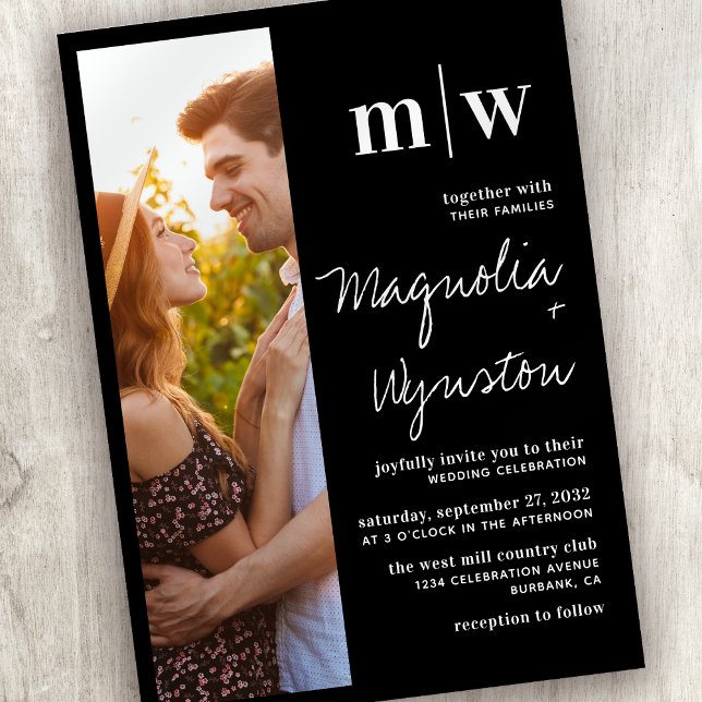 Invitación Boda de monograma fotográfico simple y moderno (Subido por el creador)