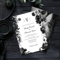 Boda de Monograma Gótico Gótico de la Luna Blanca