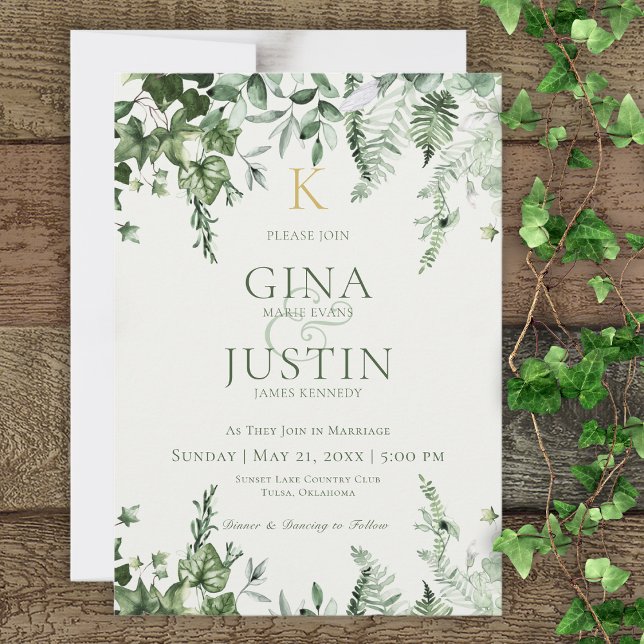 Invitación Boda de Monograma Ivy & Sage (Subido por el creador)