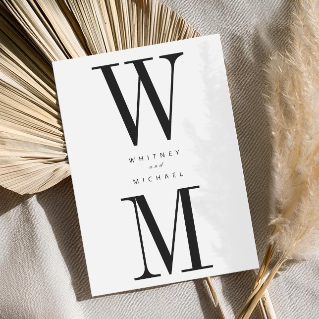 Invitación Boda de monograma negrita Minimalista moderno (Subido por el creador)